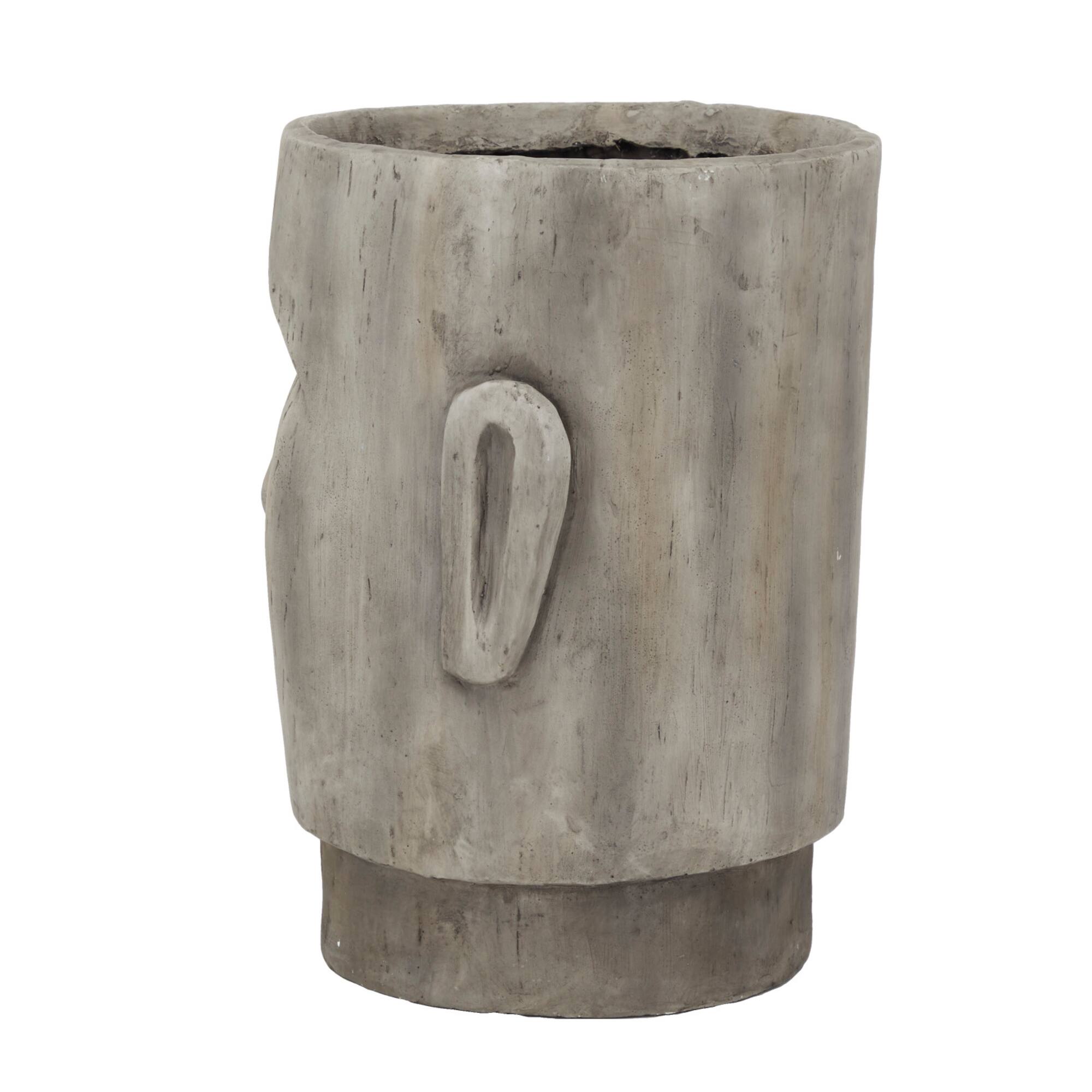Brown Contemporary Planter, 13" x 14" x 18"
